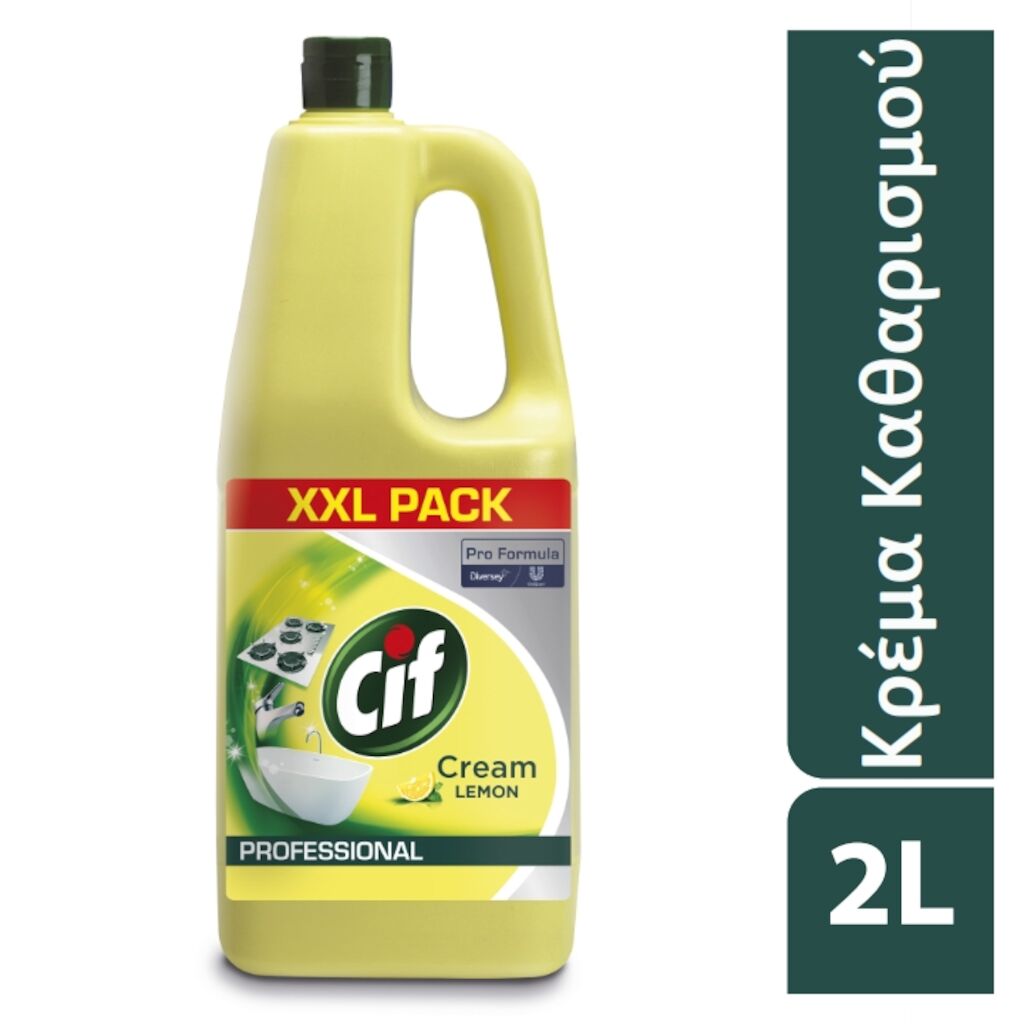 Cif Professional Cream Lemon 6x2L - Επαγγελματική κρέμα καθαρισμού με άρωμα λεμόνι.